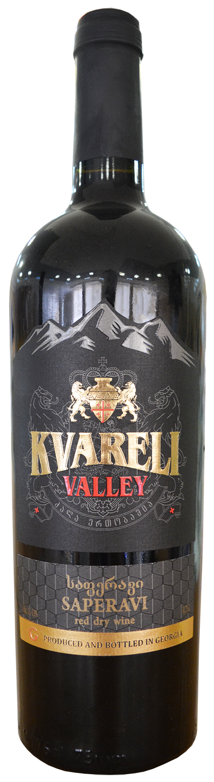 Вино «KVARELI VALLEY» SAPERAVI, красное сухое, столовое, 0,7 л.