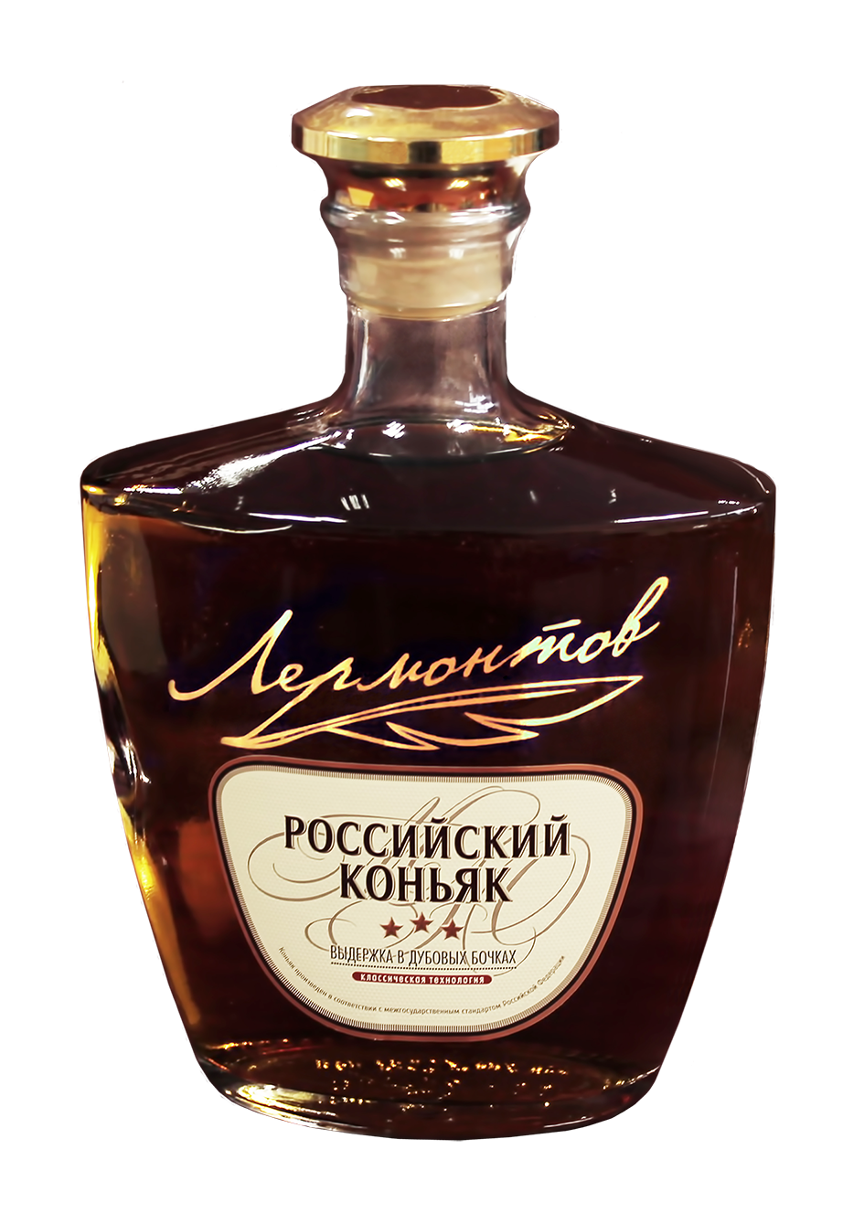 Российский трехлетний коньяк «Лермонтов», 0,5 л., крепость 40% об.